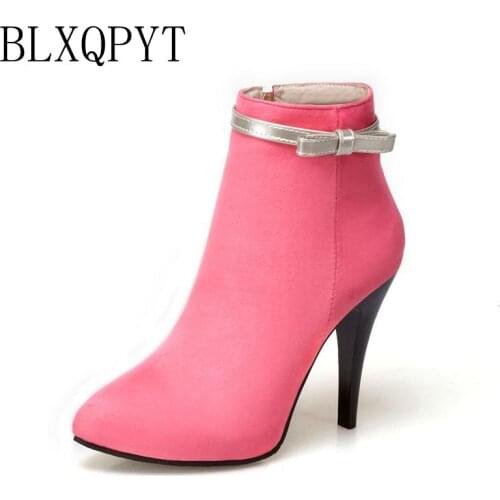 BLXQPYT Big Size 33-50 ankle boot short Sexy shoes Woman Spring Autumn winter High Heels Ladies Wedding Party Shoes 2-5
