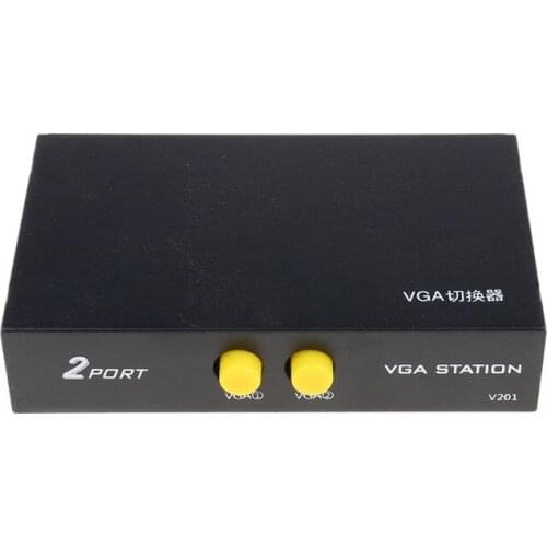2 Ports Switcher Splitter 2 Ways VGA Video Switch Adapter Converter Box for PC Monitor Accessories