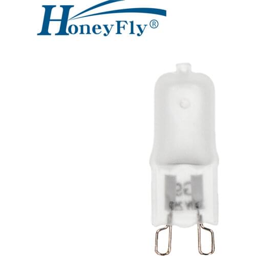 HoneyFly 20pcs G9 Halogen Lamp Light Bulb Capsule Frosted Crystal Light 220V 25W 40W 100W Warm White For Indoor Commercial