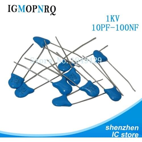 20pcs High voltage Ceramic Capacitor 1KV 33PF 82PF 100PF 220PF 470PF 560PF 1NF 2.2NF 4.7NF 10NF 22NF 100NF 471 222 223 471 103