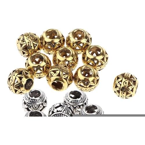 20 Pieces Leaves Pattern Hair Beads Beards Braid Rings Cuff Clips Hair Decoration Jewelry for Hair Extensions