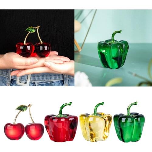 3D Crystal Fruit Sculpture Art Figurines Home Wedding Decoration Ornament