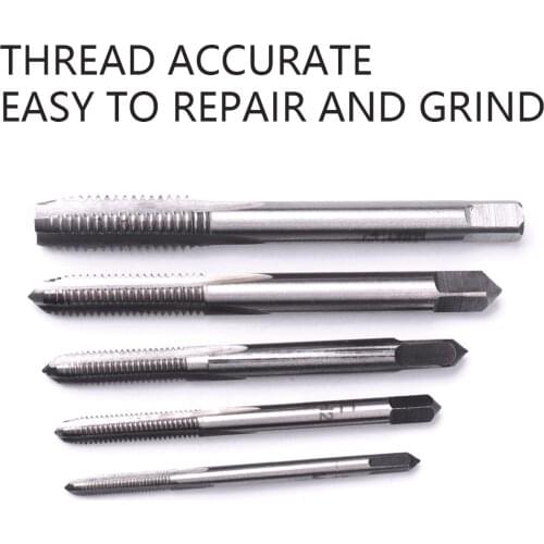 5PCS HSS Machine Screw Thread Metric Plug Tap Kit 3mm 4mm 5mm 6mm 8mm M3-M8 Set Screw Thread Tap Drill M3 M4 M5 M6 M8 Screw Taps