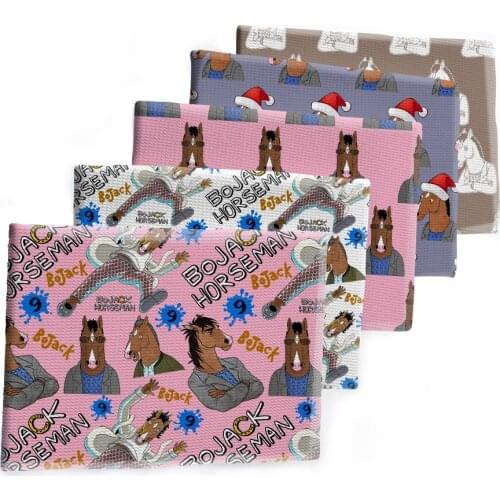 50*145cm Cartoon Horse man Bullet Textured Liverpool Patchwork Tissue Kids home textile