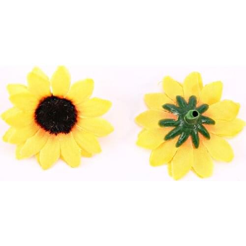 100pcs 40mm Yellow/White Sunflower Daisy Head Buds Decorative Synthetic Artificial Flower Baby Shower Wedding Bridal Bouquet