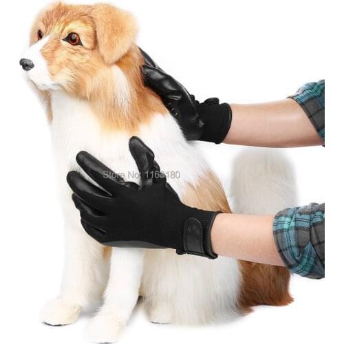 500 pairs/lot Pet Dog Cat Horse Cleaner Grooming Gloves Brush Hair Remover Shedding Massage