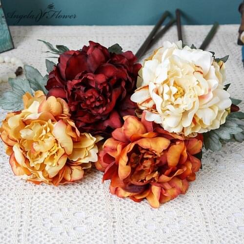 52cm Single Branch Fairy Peony Artificial Flower Plants Wedding Fake Flower Arrangement Accessories Home Decoration Photo Props