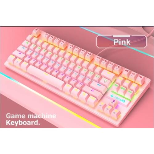 87 Keys Mechanical Keyboard USB Wired LED Backlit Blue Switch Gaming Keyboards For Tablet Desktop