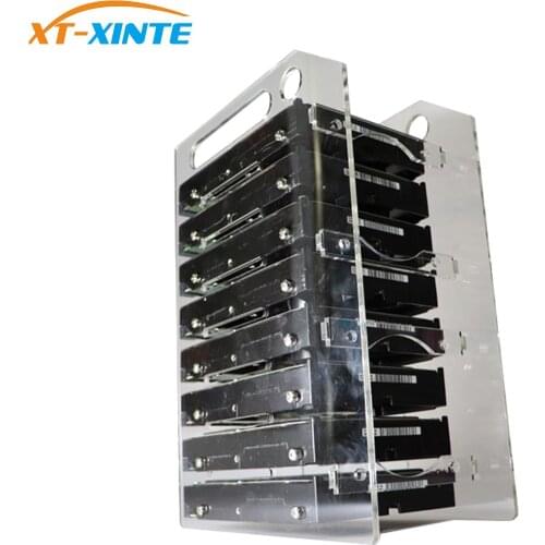 DIY Acrylic Hard Disk Shelf Transparent 3.5inch HDD Enclosure For 3/4/6/8/10 Hard Disk Expansion Card For CHIA Mining Miner Rig