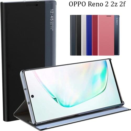 OPPO Reno 2Z 2F Case Side Smart Window Clear View Flip Cover OPPO Reno2Z Reno2F Leather Phone Case