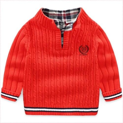 Childrens clothing cotton sweater boys stand collar sweater autumn winter