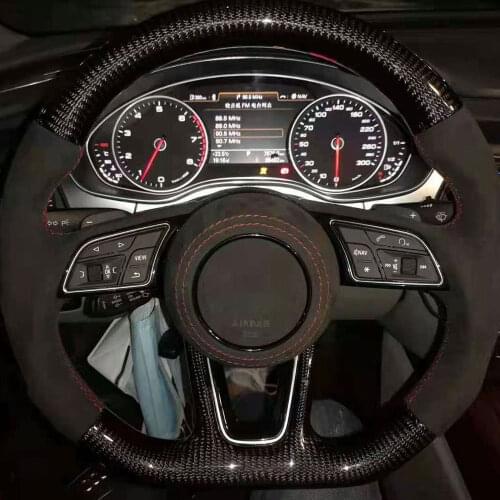 For Audi A1-7 Rs3-6 Qseries 2012 - 2021 Car Interior Carbon Fiber Steering Wheel Customized Alcantara Modification Accessories
