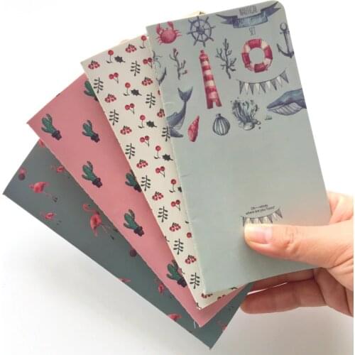 24 Sheets Cactus Flamingo Cherry Diary Lined Notebook Recite Words Learn Foreign Language Planner Student School Office Supply