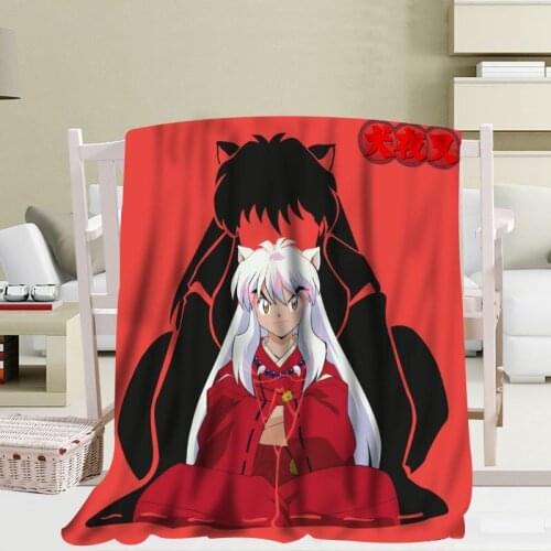 Inuyasha Blankets Travel Sofa Coral fleece fabric Blankets Soft Custom Flannel Blanket for sofa/Bed/Car Portable Blankets