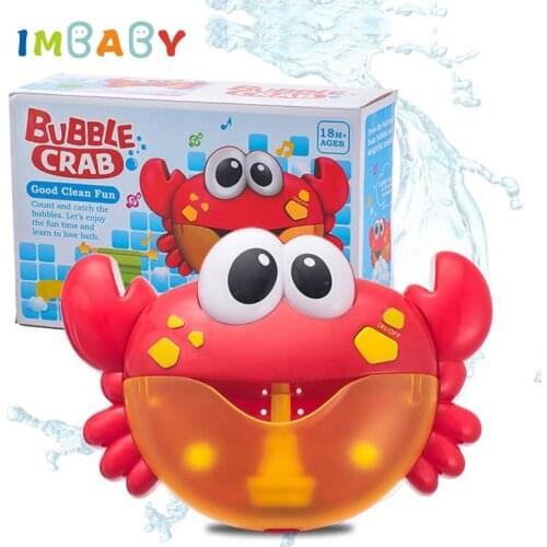 IMBABY Crabs& frog Bubble Machine Baby Bath Toy Pool Swimming Bathtub Soap Machine Toys for Children Kids With music