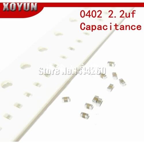 100pcs 0402 2.2uf 225K 2200nf 50V X7R 10% SMD ceramic capacitor MLCC Free shipping