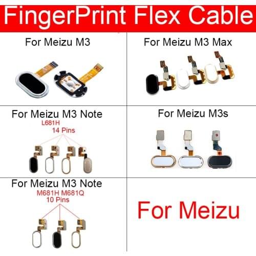 Home Button Fingerprint Sensor Flex Cable For Meizu M3 M3s Max Note Menu Return Key Touch Sensor Flex Ribbon Replacement Repair