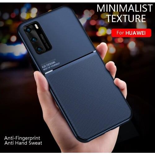 Leather Texture Matte Case For Huawei Honor P40 Pro Nova 7 6 SE 5i 5T P30 P20 Mate 20 30 Lite Y9 Prime P Smart Z Plus 2019 Cover