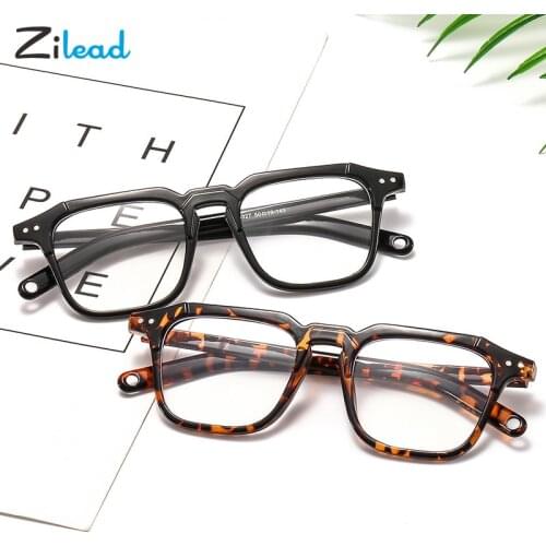 Zilead Square Frame Flat Mirror Decorative Glasses Not Distortion Comfortable Fashion Spectacles For Men And Women