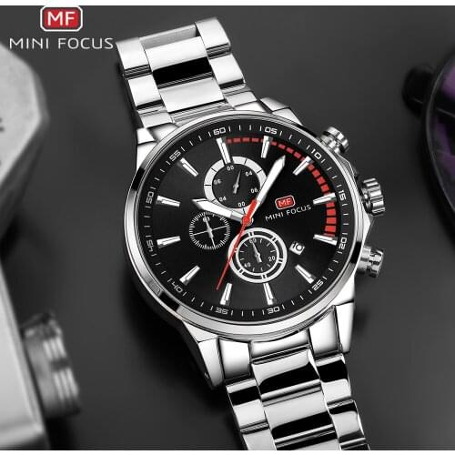 MINI FOCUS Men Luxury Brand Business Watches Waterproof Full Steel Quartz Mens Watch Fashion Sports Watch Masculino Relogio
