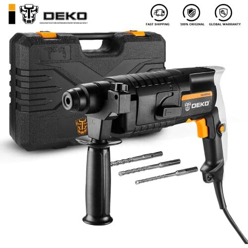 DEKO DKRH20H3 Multifunctional Rotary Hammer with BMC&3pcs Accessories Electric Demolition Hammer Impact Drill Punch Power Tools