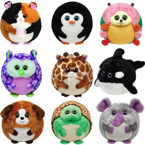 New Big Eyes Ballz Guinea Pig Owl Penguin Turtle Elephant Ladybug Whale Plush Kids Stuffed Animals Toys For Children Gifts 10CM