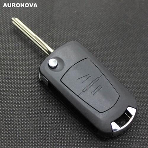 AURONOVA New Flip Folding Key Shell for Opel Vectra Corsa 2 Buttons Remote Car Key Case Right Groove Blade