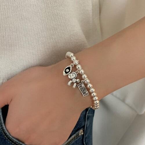 Origin Summer Funny Statement Horse Wealth Charm Bracelet for Women Girls Silver Color Metallic Round Beaded Bracelet Jewelry