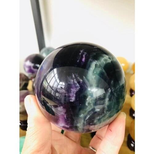 Natural color fluorite crystal ball, natural stone, healing crystal, home dec