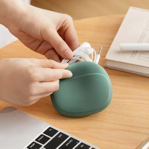 Silicone Data Cable Storage Bag Fashionable Mobile Phone Cable Organizer Earphone Portable Protective Storage Box