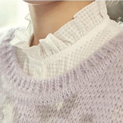 Sitonjwly Women Dress Detachable Collar Shirt Cotton Fake Collar White Decoration Ladies False Collar Necklace Clothes Decor
