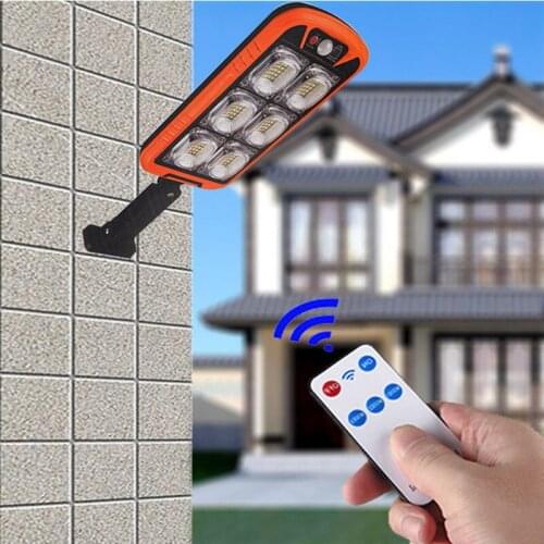 COB LED Solar Garland Street Wall Light Waterproof PIR Motion Sensor Smart Remote Control Outdoor Lamp for Security Lighting