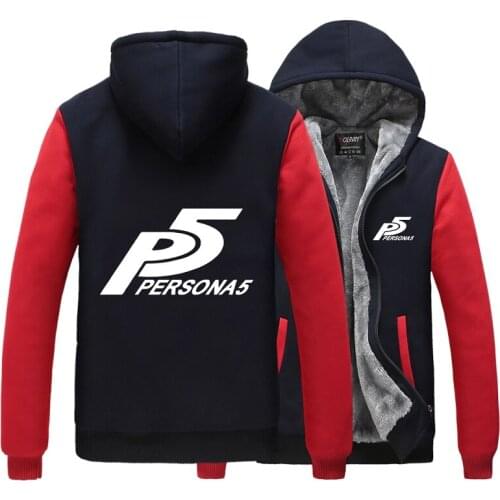 High-Q Unisex Anime Persona 5 P5 Thick Hooded Hoodie Cardigan Ren Akira Kurusu Persona 5 Morgana Casual Fleece Hoodie Jacket