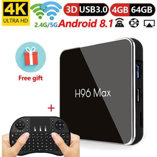 H96 Max TV BOX Android 8.1 Amlogic S905X2 LPDDR4 Quad Core 4gb 32gb 64gb 2.4g et 5 ghz Wifi BT H.265 4 k Set top box pk X96 Max