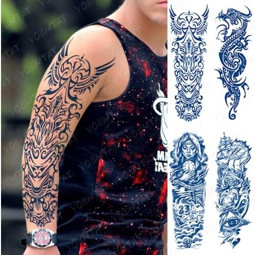 Juice ink Waterproof Full arm Tattoo Sticker Japanese Geisha semi-persistan tatos Body Art Arm Fake 2 weeks Tatoos Women Men