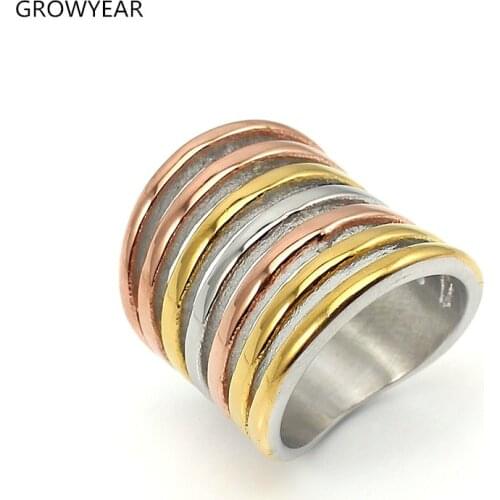 Rose Gold Gold Color Stainless Steel Mid Finger Knuckle Ring 3 Colors Women Fashion Jewelry Rings For Cocktail Party