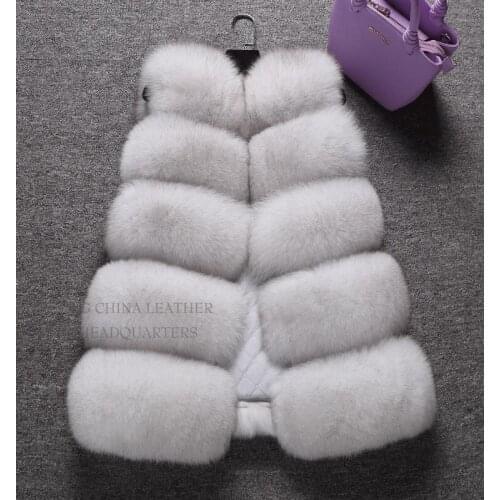 New Design 2017 Fashion Winter Women Fur Vest real Fox Fur Vests Woman Fake Fur Coat Jacket Female Ladies Fur Coats Size S-XXX