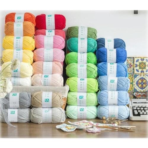 100g/ball 47 colors High Quality 5 strands Combed Cotton Yarn DIY Crochet Mom Pass The Time Handmade Baby Scarf Shoes Rag Doll