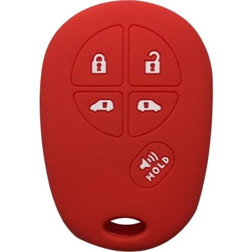 Accessories for Car Key Cover Silicone 4+1 5/ 5+1 Button Remote Car Key Fob for Toyota Sienna 2004-2016 Case for Keychain Alarm
