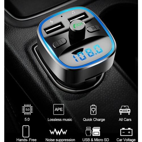 Car MP3Player Bluetooth 5.0 Receiver FM Transmitter Dual USB Car Charger U Disk TF Card Support Interior Accessories