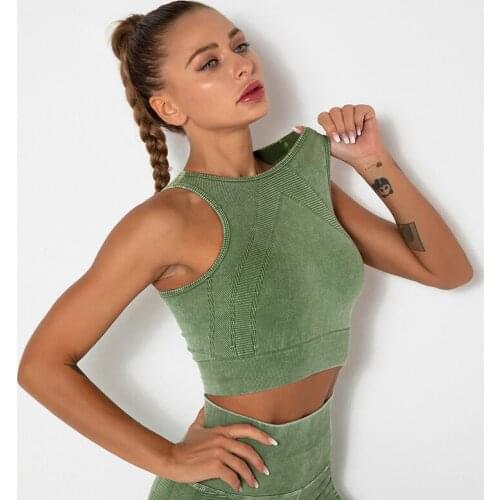 Seamless Gather Top Yoga Vest Bra Slim Fit Sexy Sports Vest Quick Dry Breathable Yoga Vest Gym Fitness Running Jogging Vest Bra