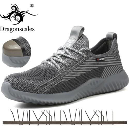 Dropshipping Mens Steel Toe Boots Anti Smashing Protective Work Shoes Men Anti-slip Puncture Proof Breathable Mesh Safety Shoes