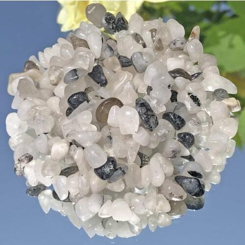 5-8mm Natural Irregular Freeform Black Rutilated Quartz Chips Gravel Stone Beads For Jewelry Making DIY Bracelet Necklace 32