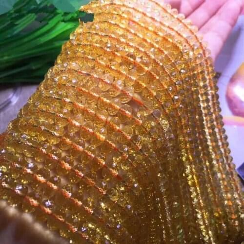 Loose beads faceted roundel citrine yellow 4*8MM 14" for DIY jewelry making FPPJ wholesale beads nature gem stone