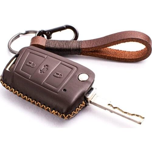 Car Key Cover Case Fob For Volkswagen VW Golf7 mk7 Seat Ibiza Leon FR 2 Altea Aztec For Skoda Octavia Tiguan L key chain