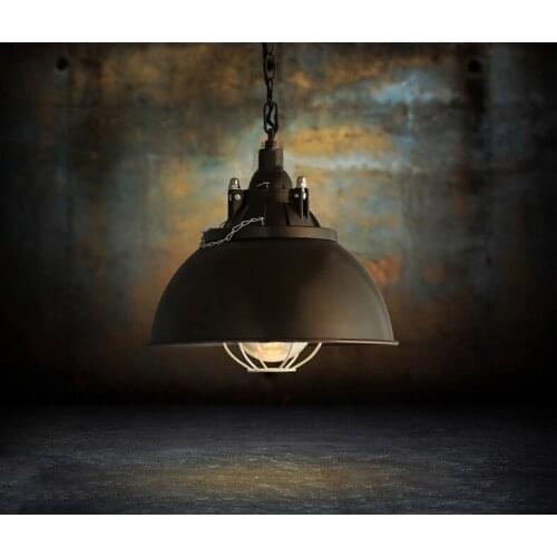 Loft industrial retro lamp single head black iron pot pendant light bar restaurant coffee bar bar single head hanging light