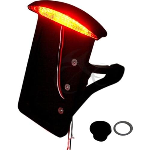 BLACK side mount license plate bracket tail light for HARLEY axle billet softail Honda Yamaha
