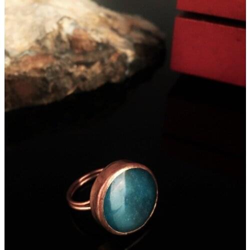 Dr Stone Natural Stone Women 'S Agate Stone Bronze Plated Ring XKRB72 372884563