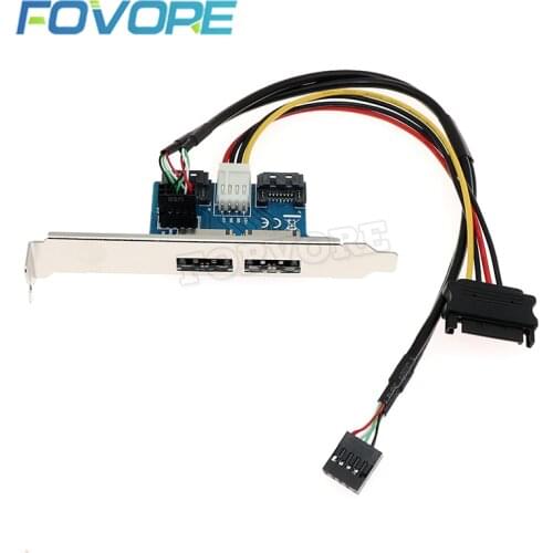 Dual Power over esata (eSATA + USB) to Dual SATA adapter,2 SATA to 2 power esata card, Low and Long Profile PCI-e Bracket