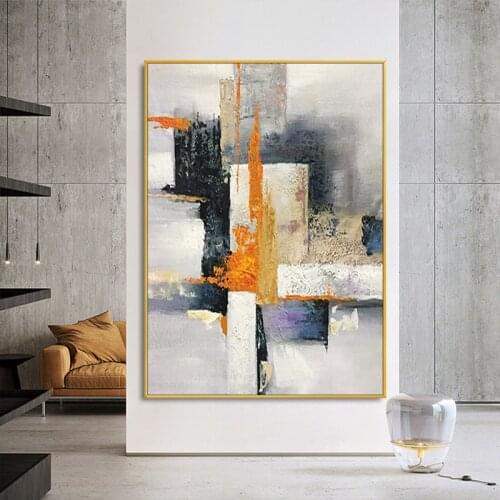 EECAMAIL DIY Diamond Painting Black And White Gray Modern Porch Background Wall Decorative Painting Luxury Painting No Frame